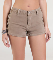 Trendsetting Vibe Lace-Up Denim Shorts