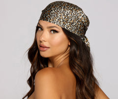 Wild And Free Leopard Print Satin Scarf