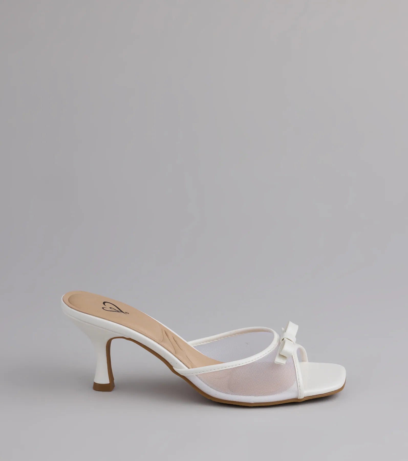 Adorable Bow Mesh Strap Stiletto Mules