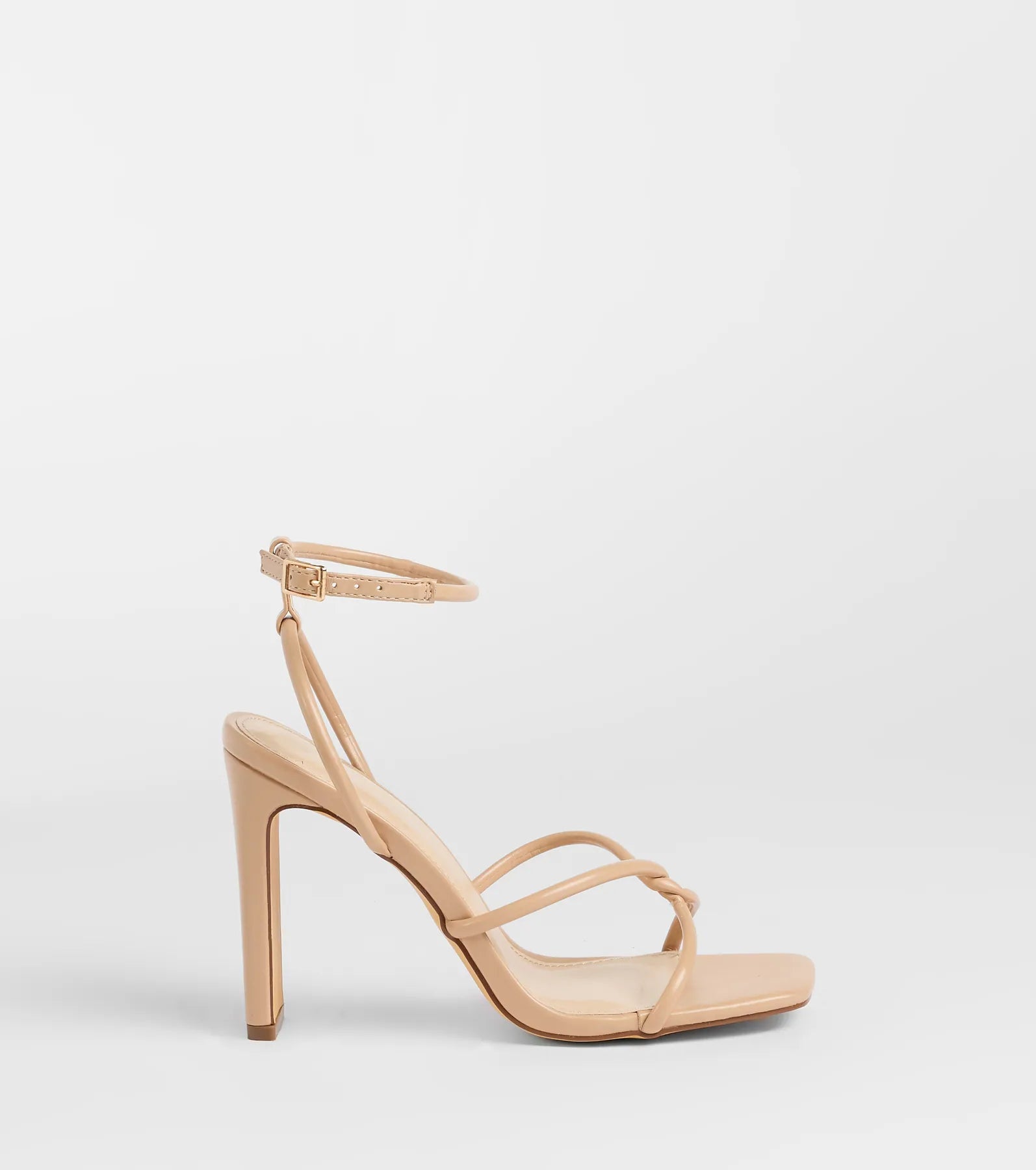 So Elegant Twist Strappy Block Heels