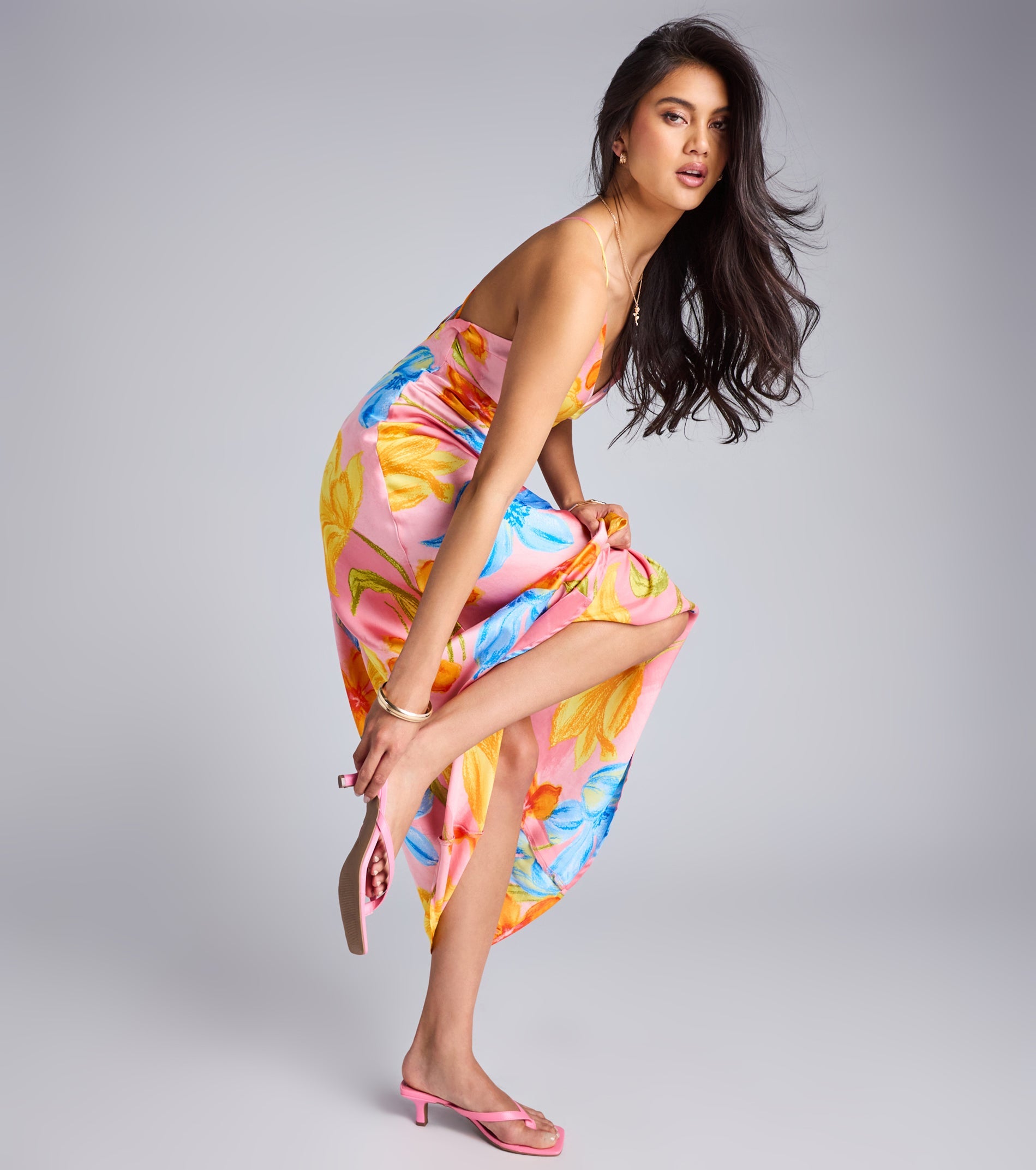 Feeling Chic Thong Square Toe Heels