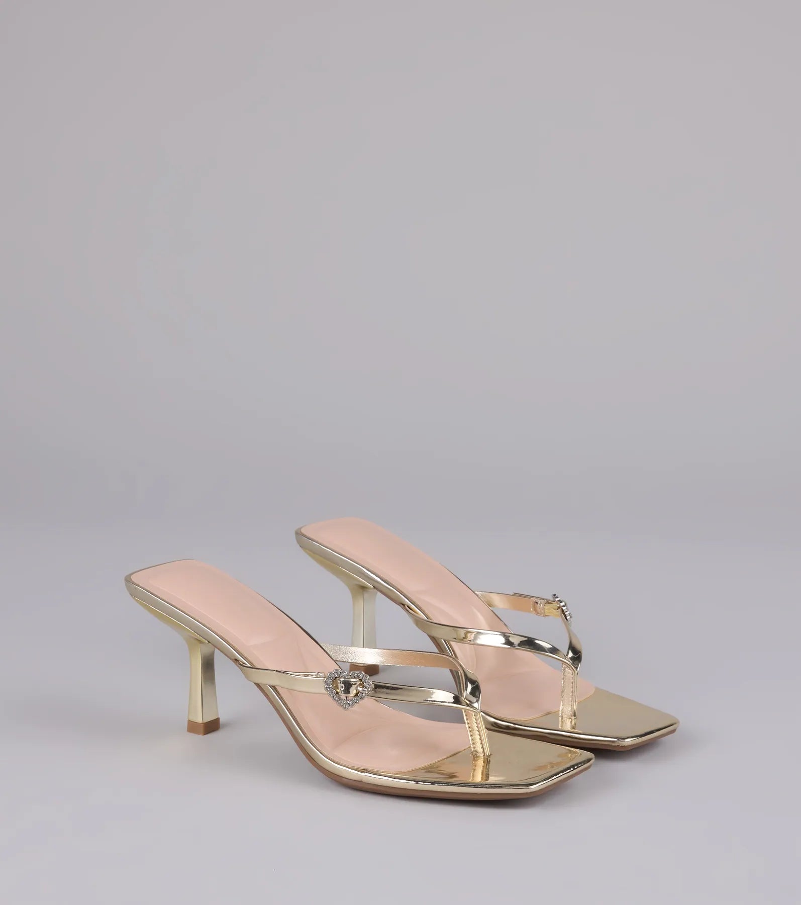 Love Story Era Heart Rhinestone Thong Heels