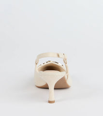 Summer Fave Linen Slingback Stiletto Pumps