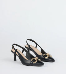 Trendy Buckle Slingback Stiletto Pumps