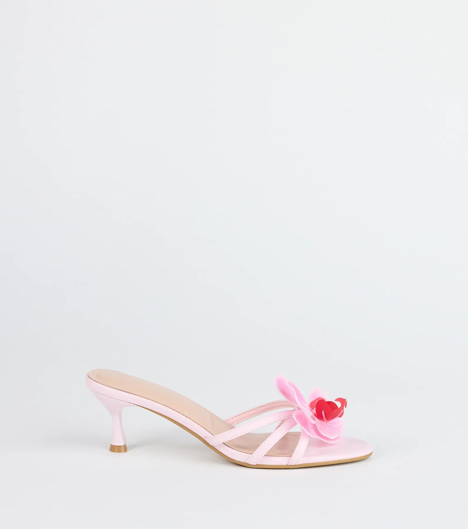 Vacay Ready Flower Strap Stiletto Mules