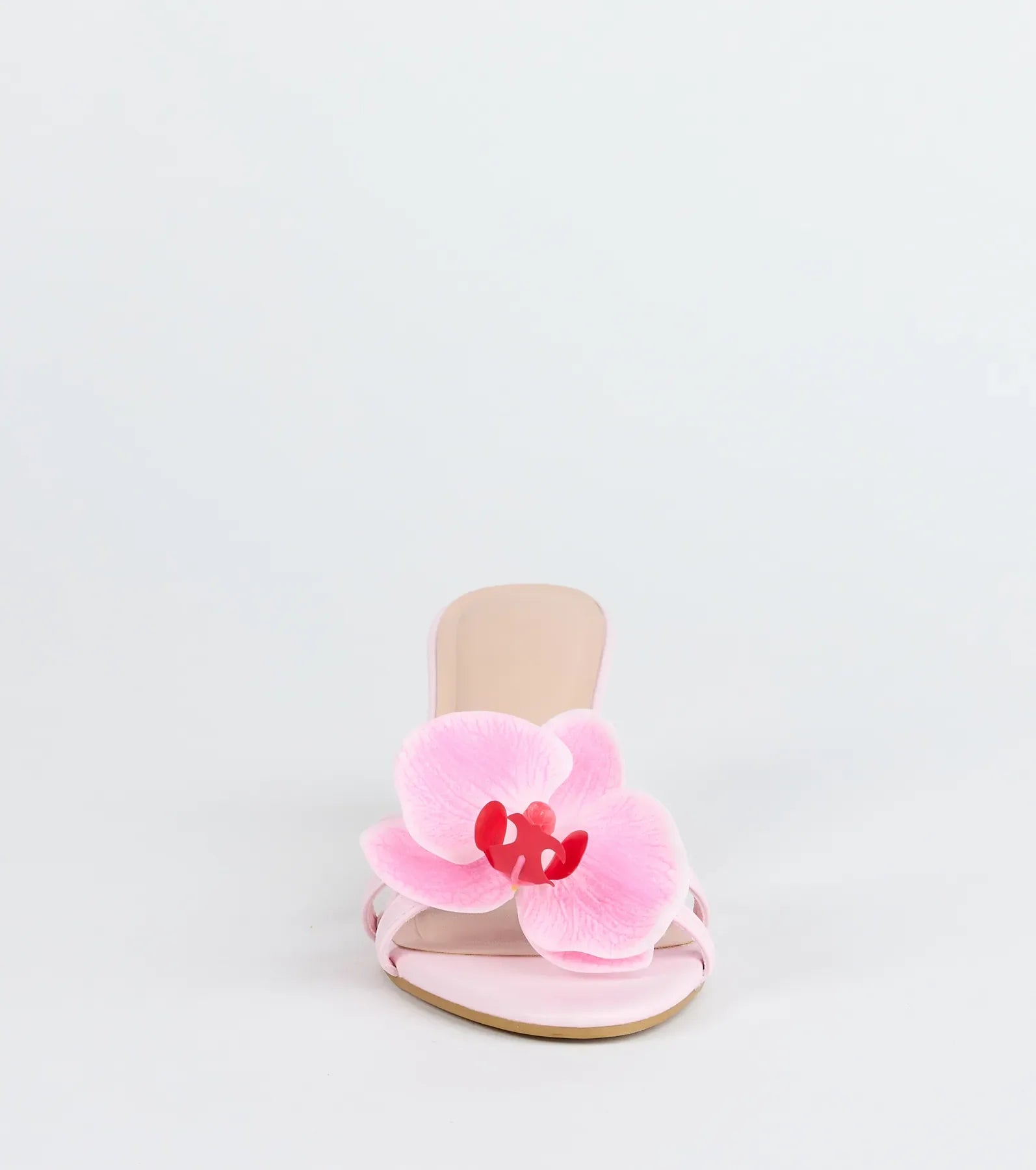 Vacay Ready Flower Strap Stiletto Mules