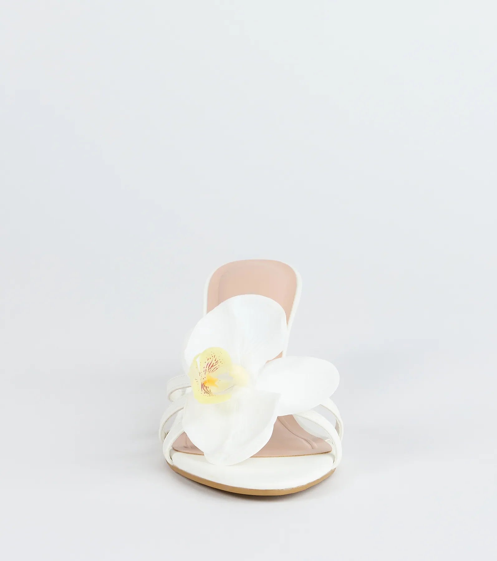 Vacay Ready Flower Strap Stiletto Mules