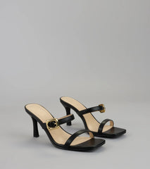 Booked and Buckled Mule Heels