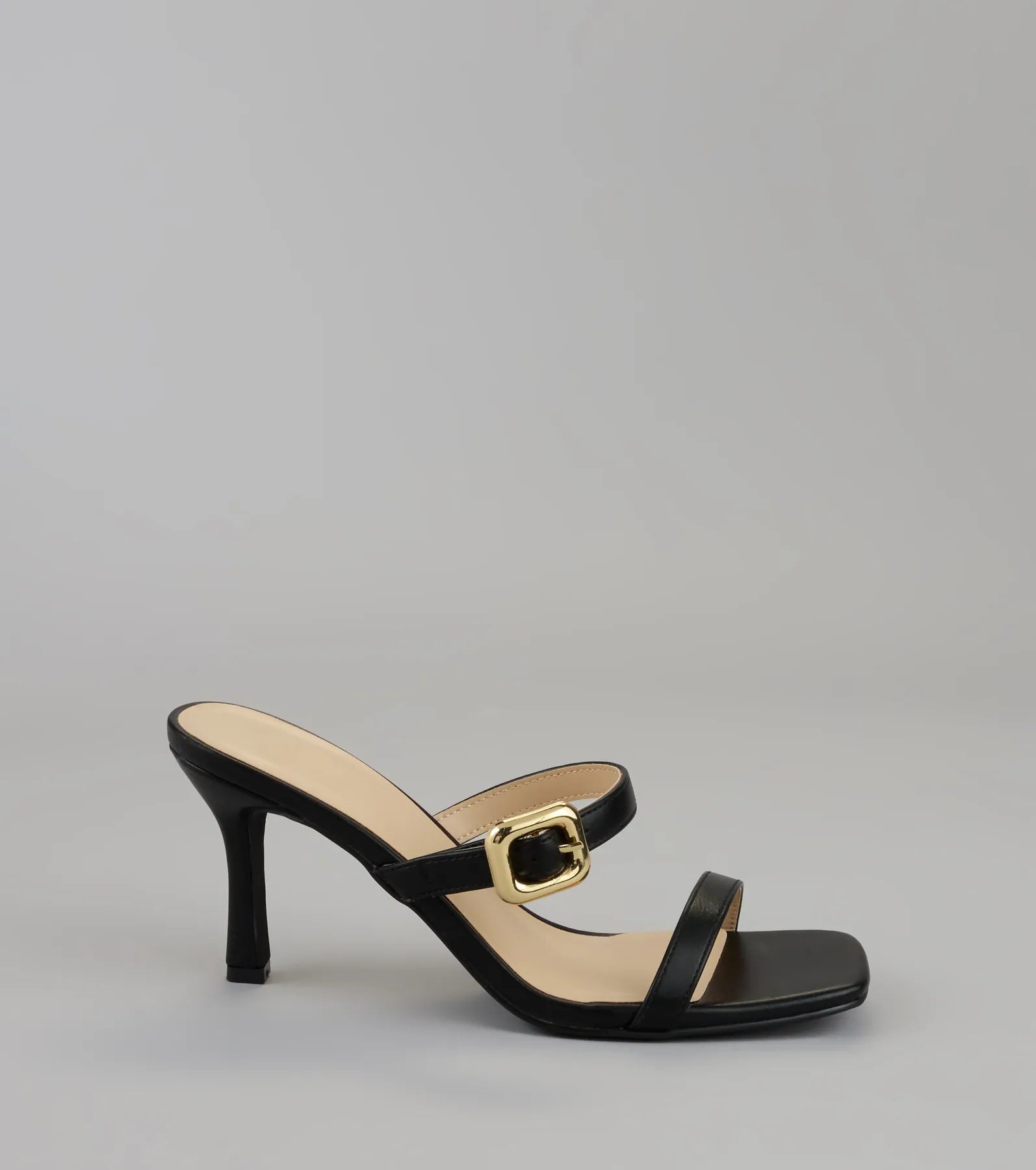 Booked and Buckled Mule Heels