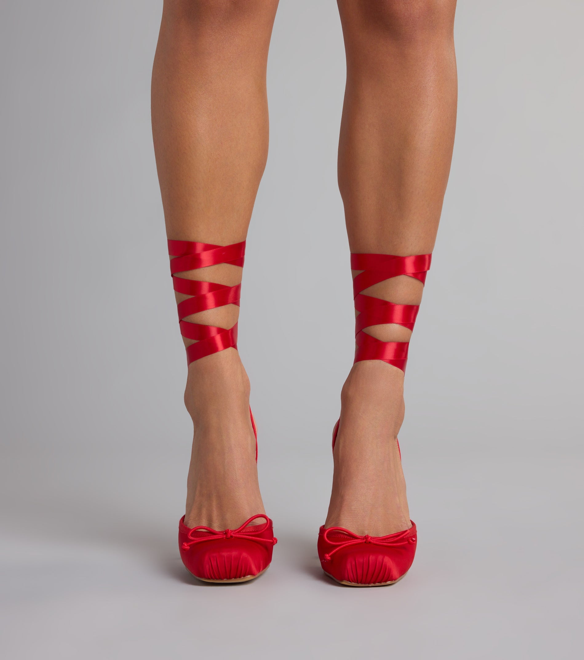 Tie It Up Satin Ballet Heels