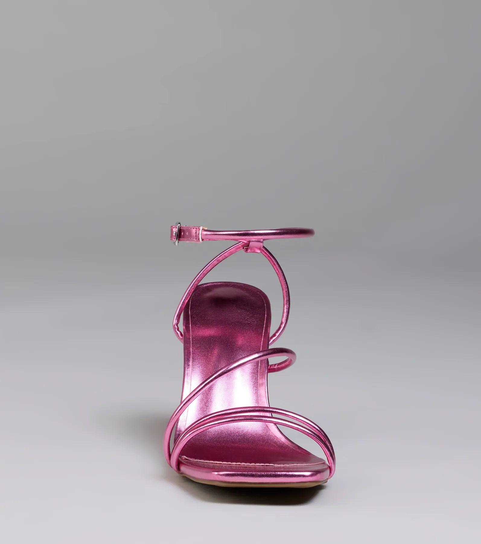 Edgy Elegance Metallic Strappy Stiletto Heels