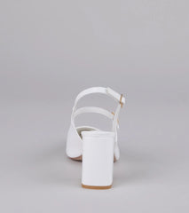 Point Made Buckle Strap Sling-Back Pumps
