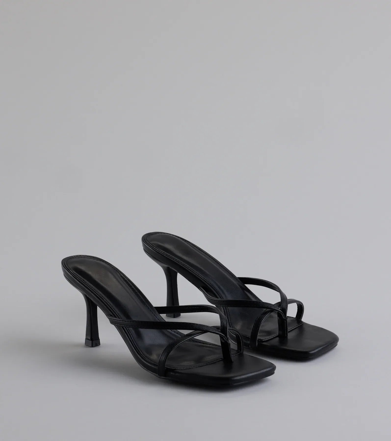 Out And About Strappy Thong Stiletto Mules