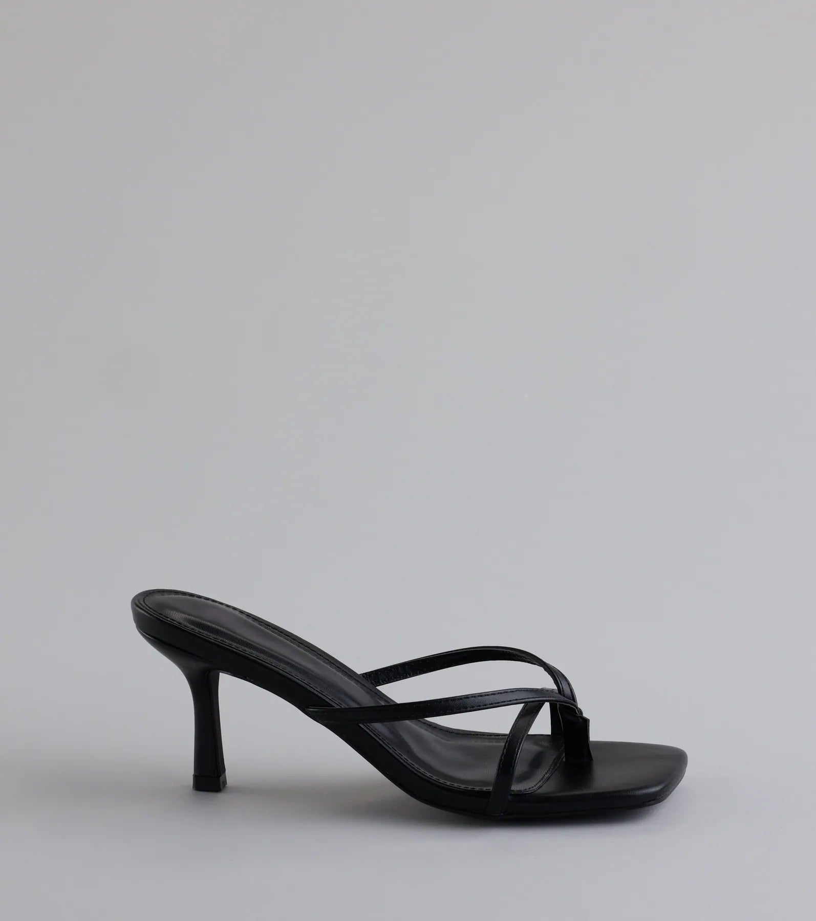 Out And About Strappy Thong Stiletto Mules