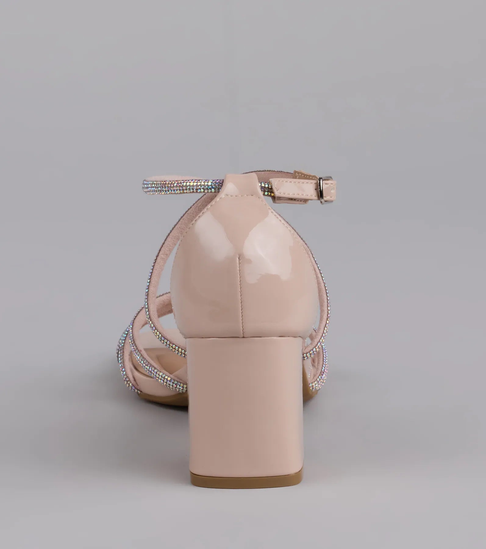 A-List Glam Rhinestone Strappy Block Heels