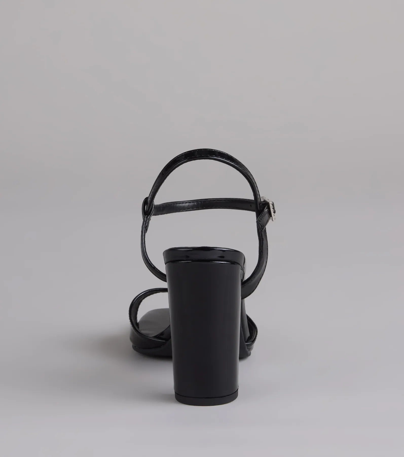 Booked And Busy Rhinestone Buckle Block Heels