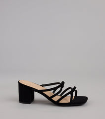 All Day Cute Bow Strap Block Heel Mules