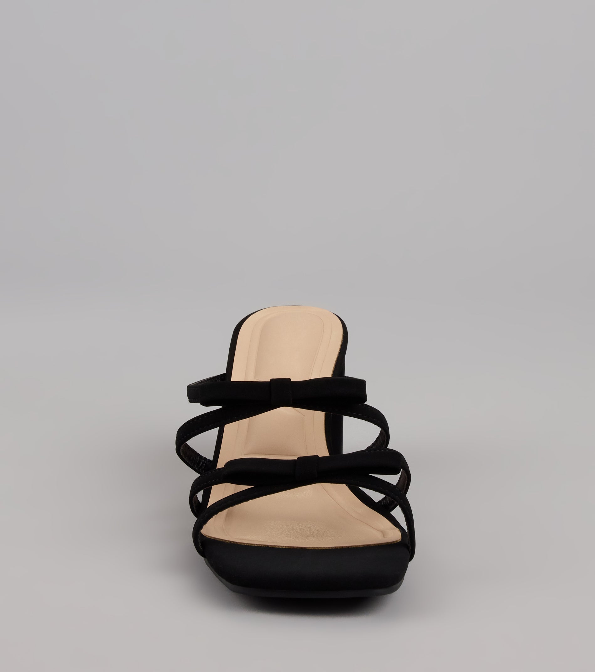 All Day Cute Bow Strap Block Heel Mules