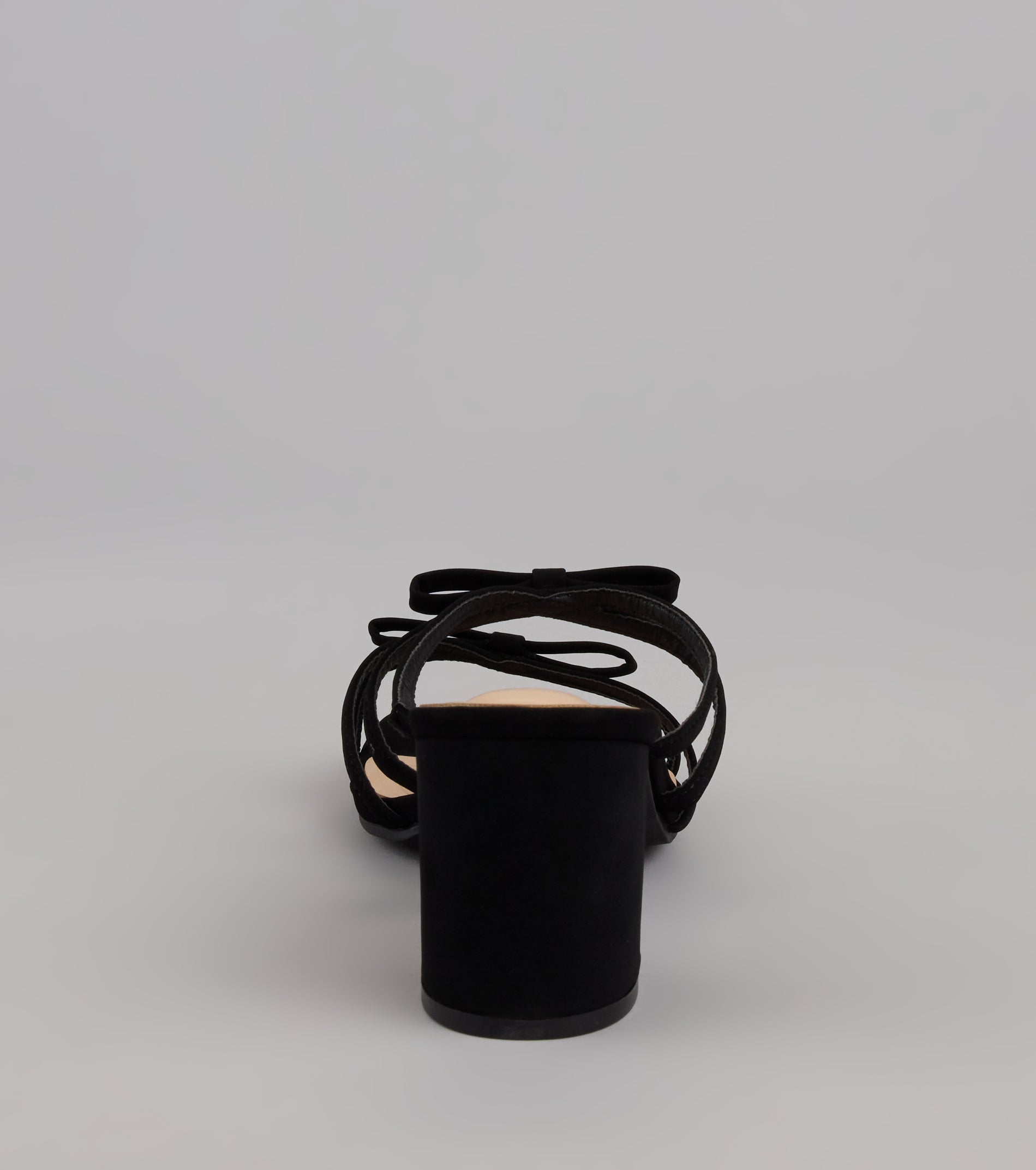 All Day Cute Bow Strap Block Heel Mules