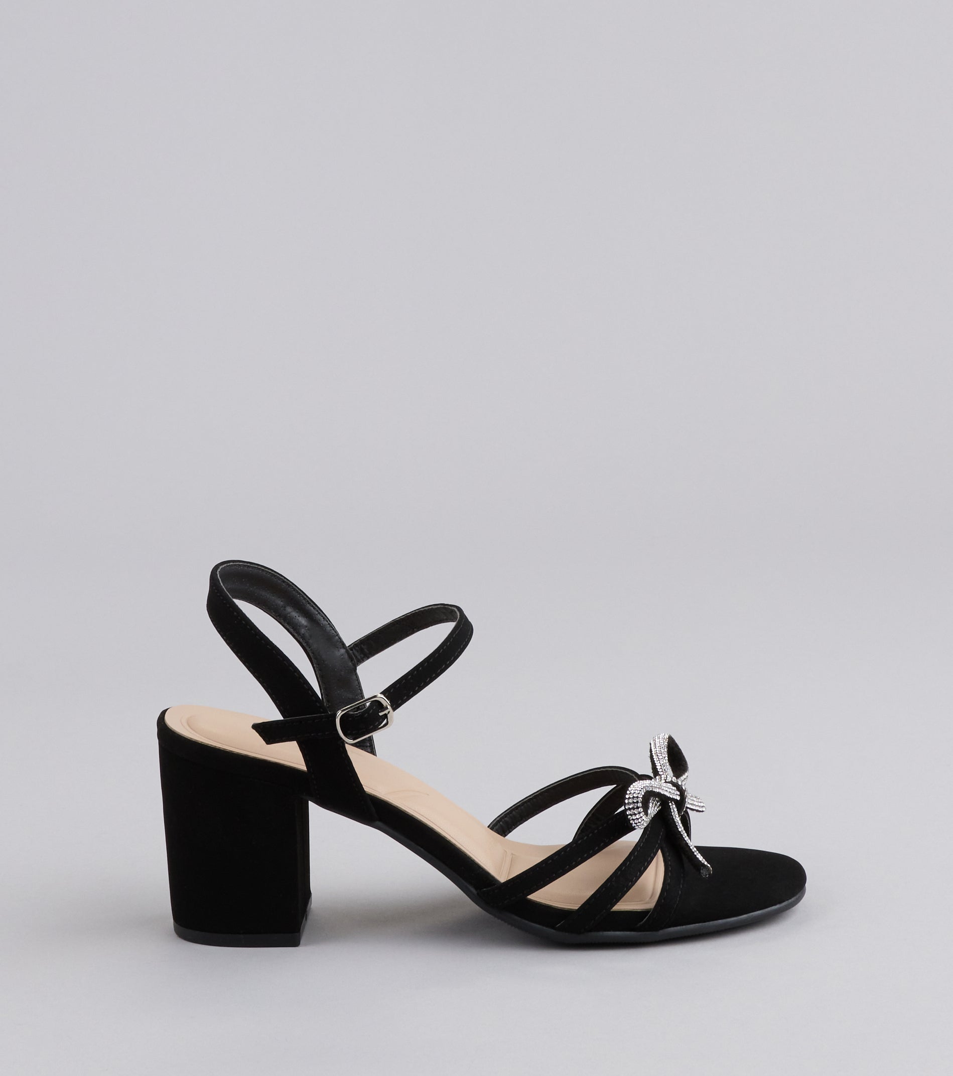 Glitter And Grace Rhinestone Bow Heels