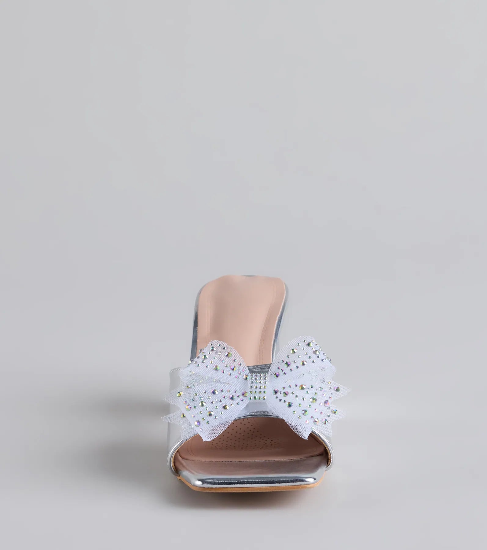 Sweet Glamour Rhinestone Bow Mules