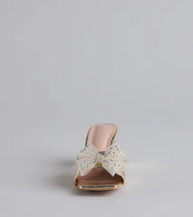 Sweet Glamour Rhinestone Bow Mules