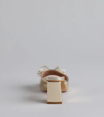 Sweet Glamour Rhinestone Bow Mules