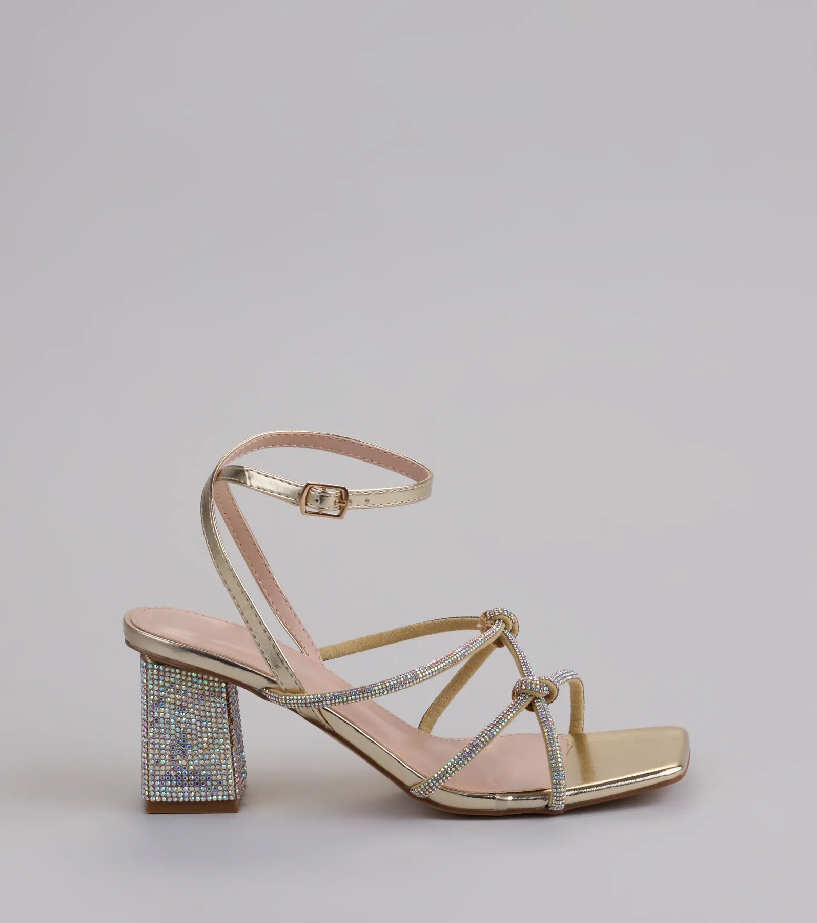 Bring The Glam Rhinestone Block Heels