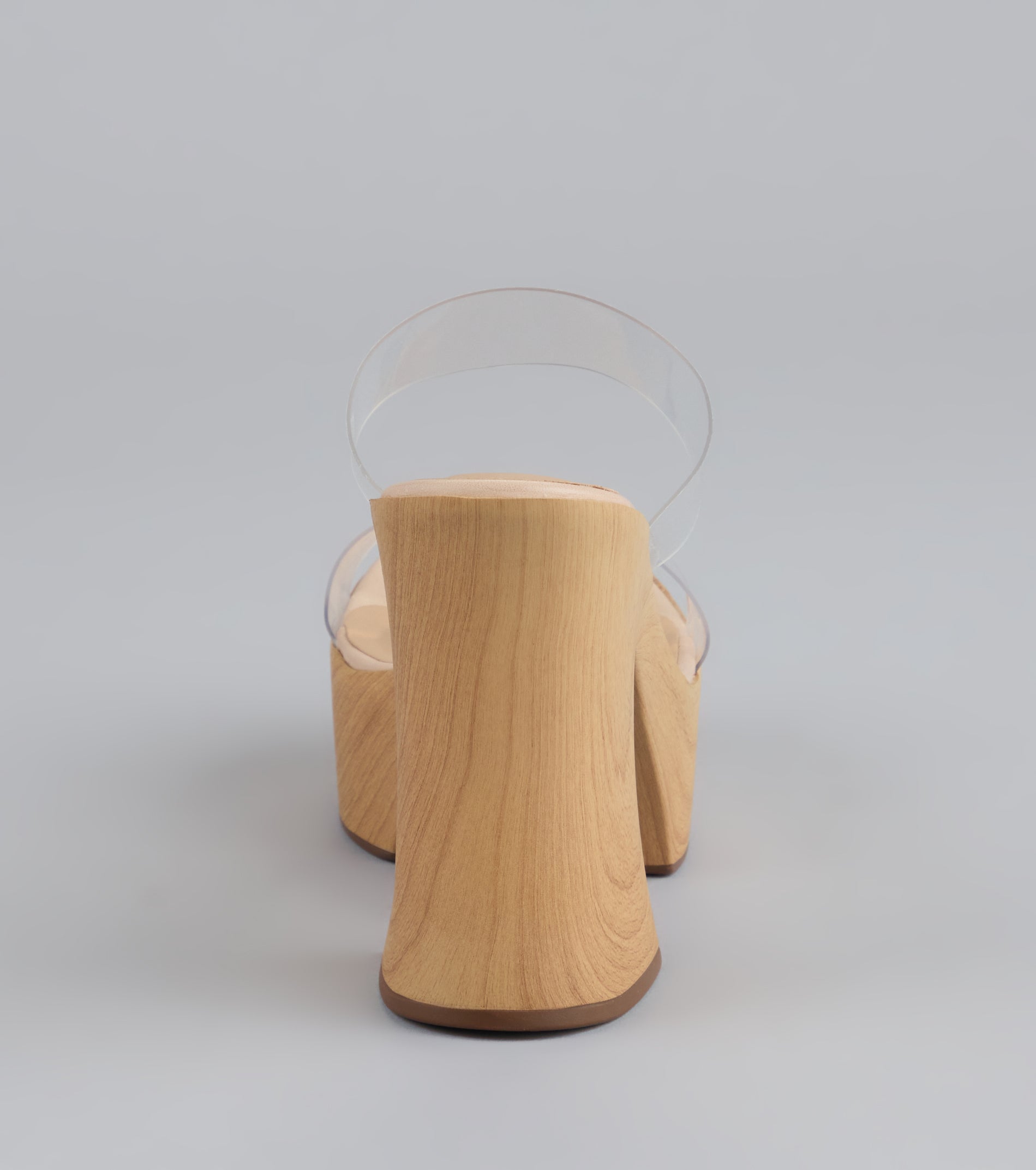 Walk Tall Clear Strap Platform Block Heels