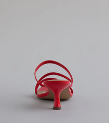 Cute Attitude Strappy Kitten Heel Mules