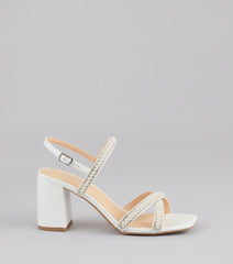 Shine All Night Pearl Rhinestone Block Heels