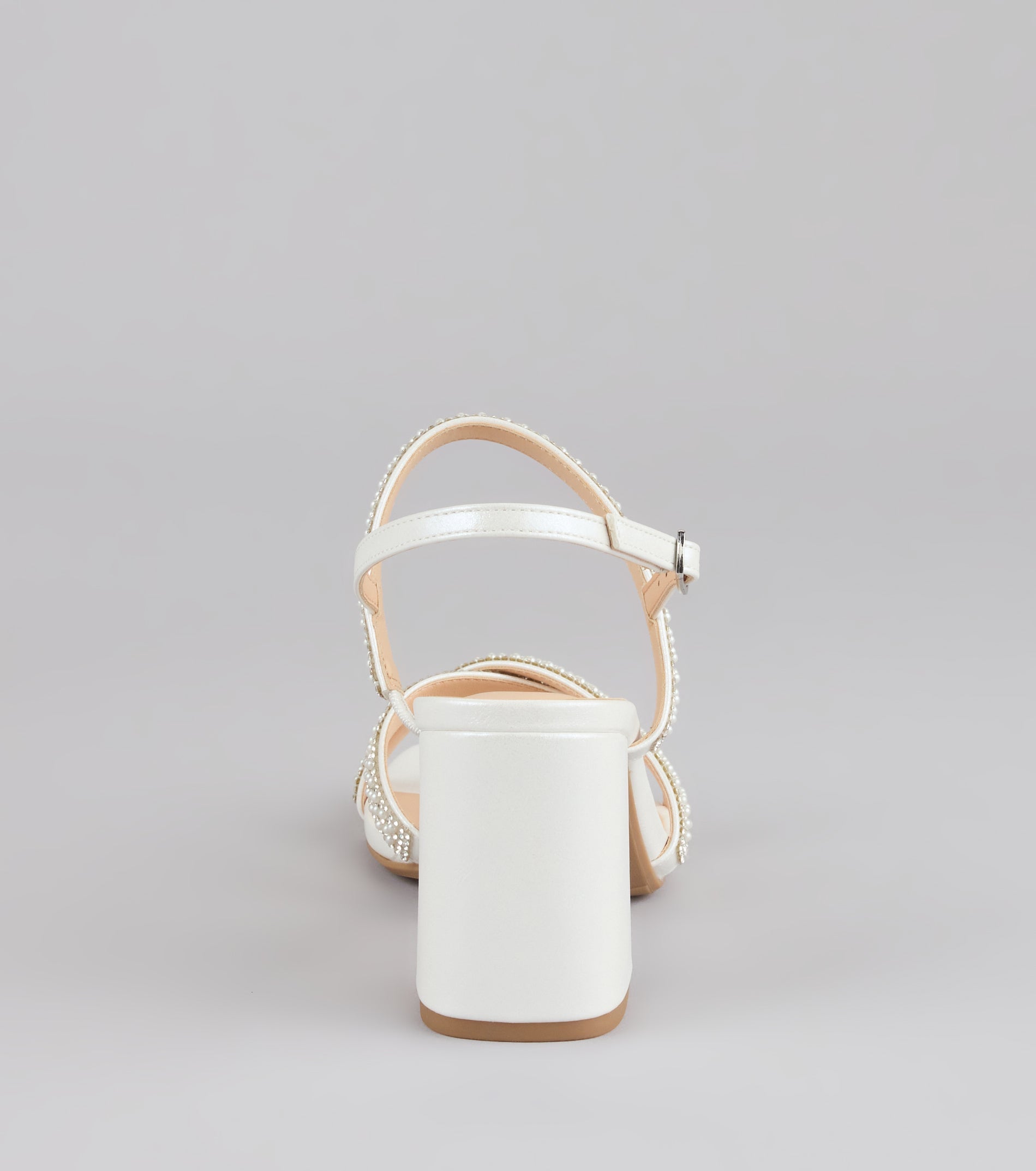 Shine All Night Pearl Rhinestone Block Heels