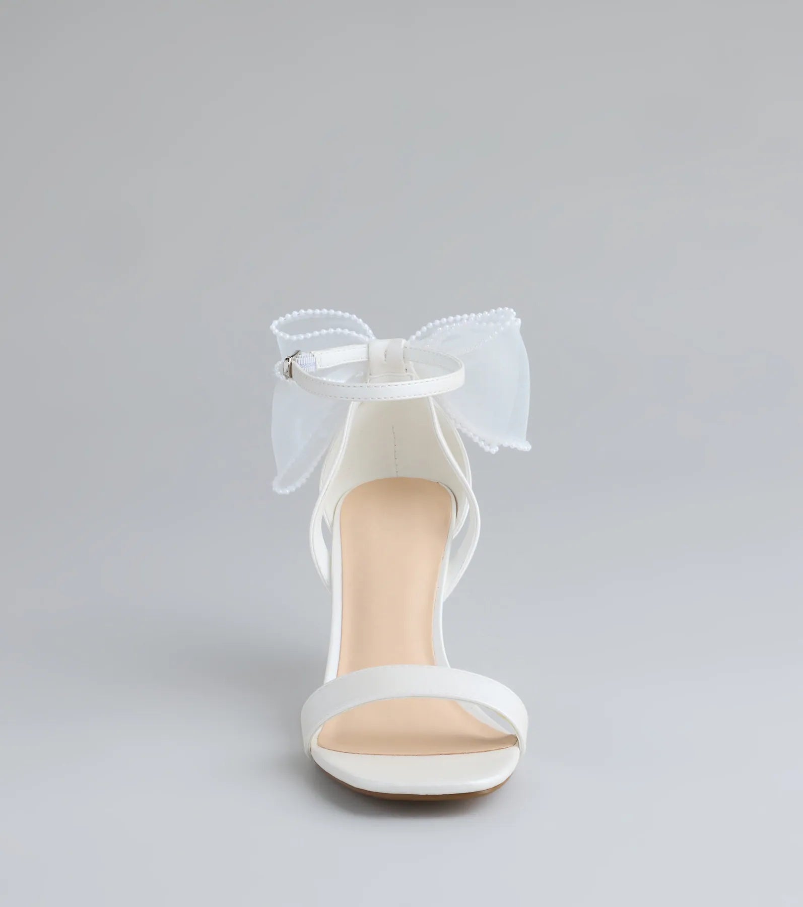 Sweet And Chic Tulle Bow Kitten Heels