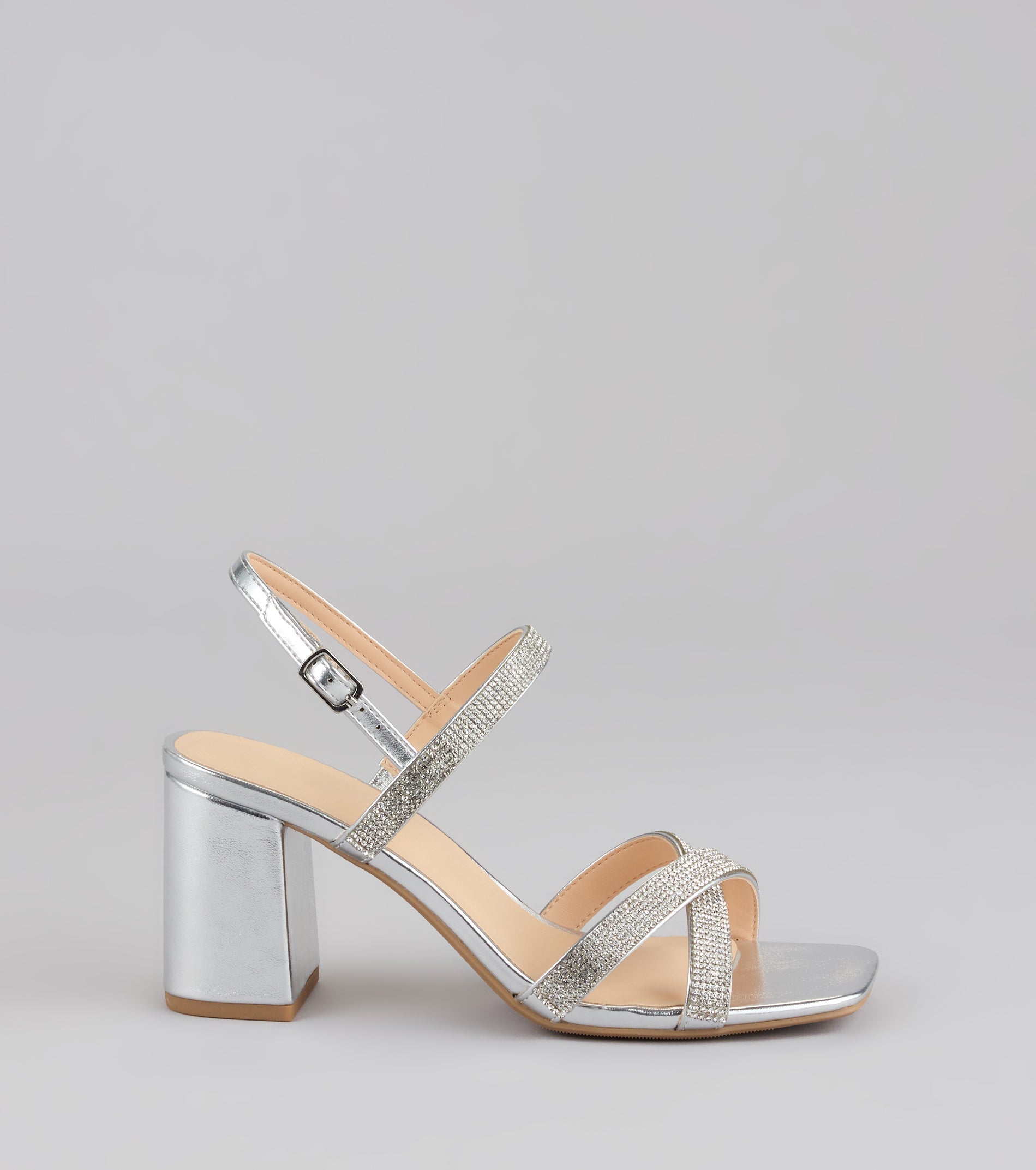 Night Luxe Rhinestone Block Heels