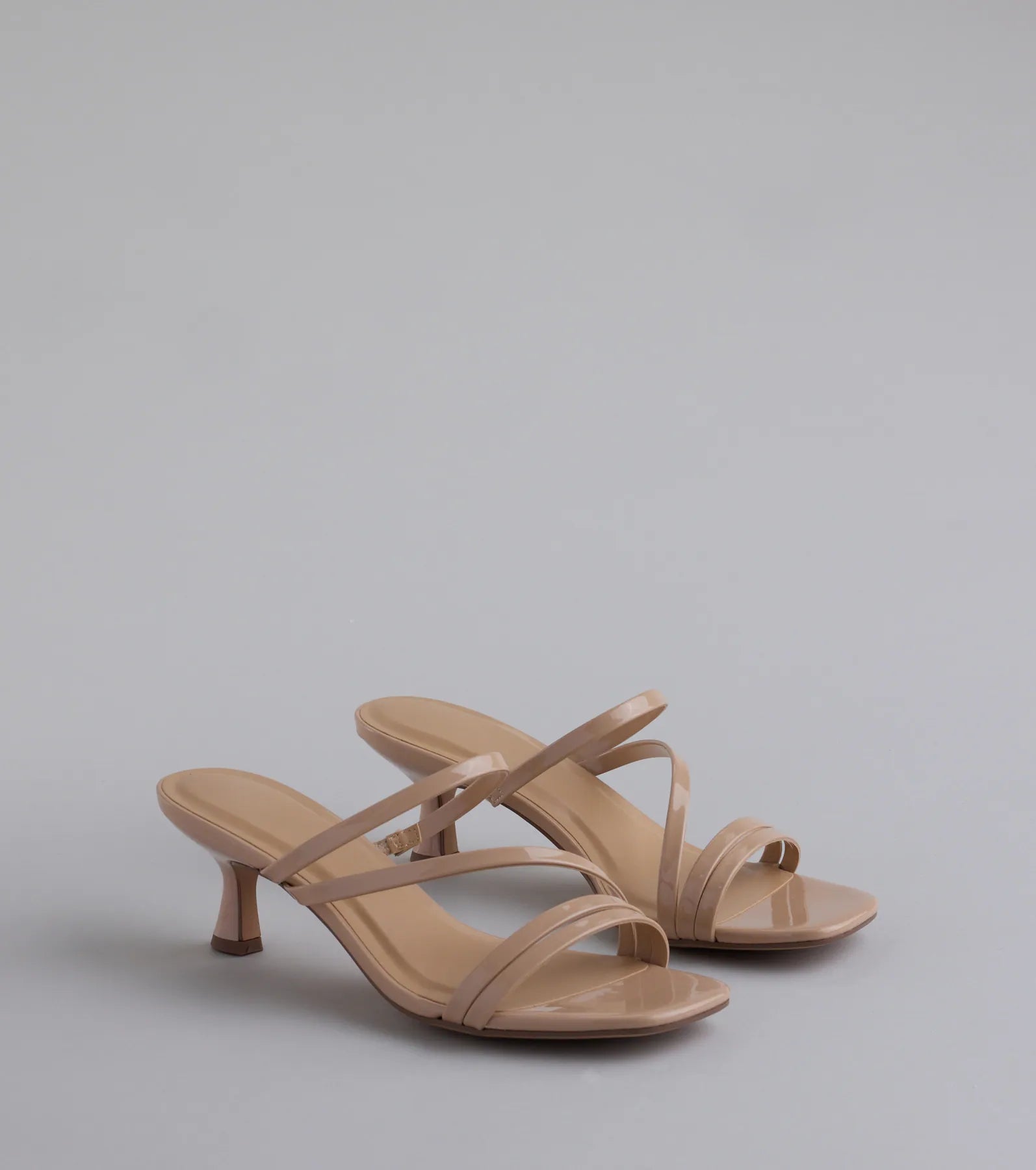 Cute Attitude Strappy Kitten Heel Mules