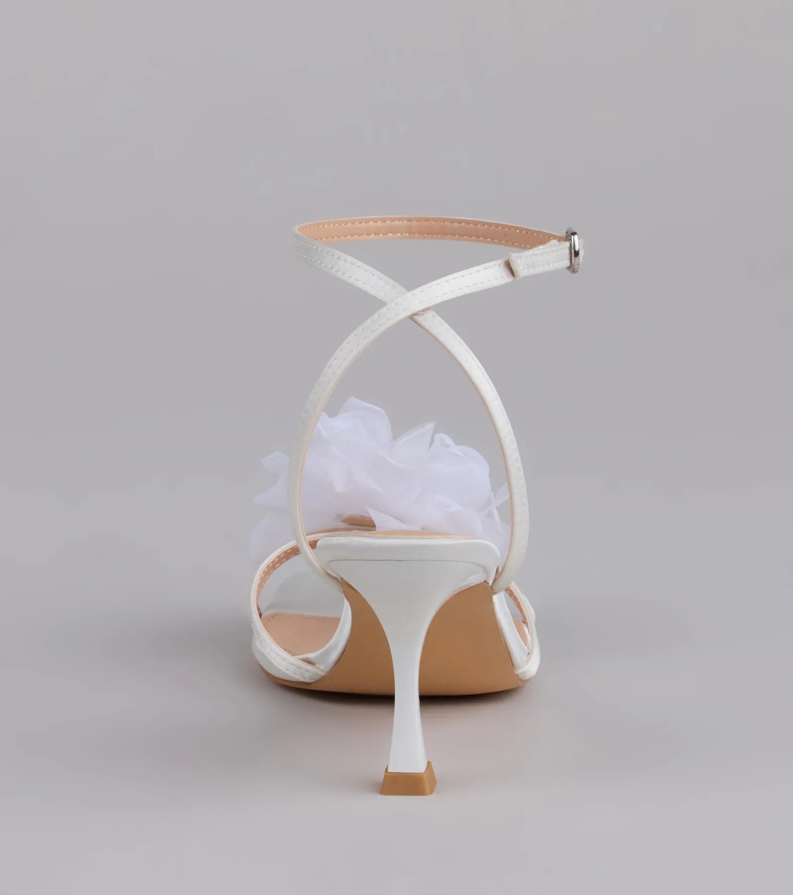 Glam Bloom Flower Strap Kitten Heels