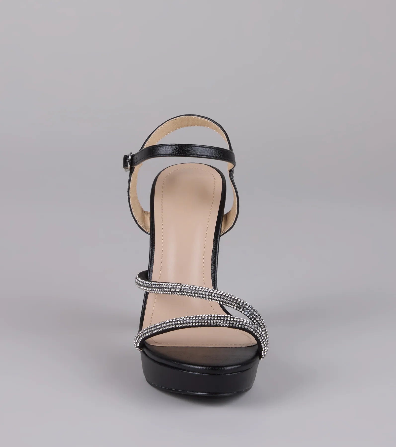 Dazzle Me Up Rhinestone Strappy Block Heels