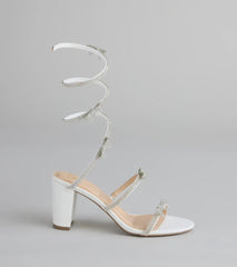 Put A Bow On It Rhinestone Bow Spiral Heels