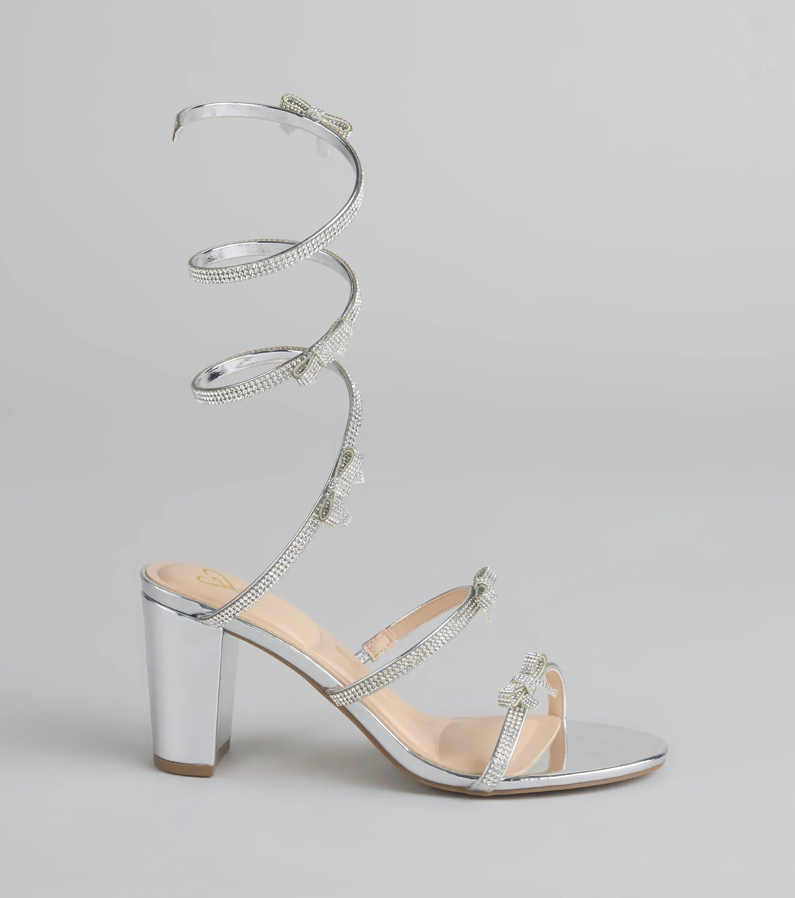 Spiral Stunner Bow Wrap Heels