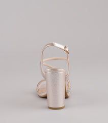 Star of the Night Glitter Rhinestone Block Heels