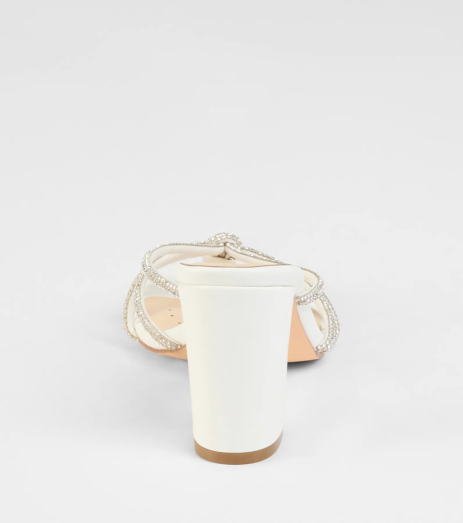 Party Look Rhinestone Strappy Block Heel Mules