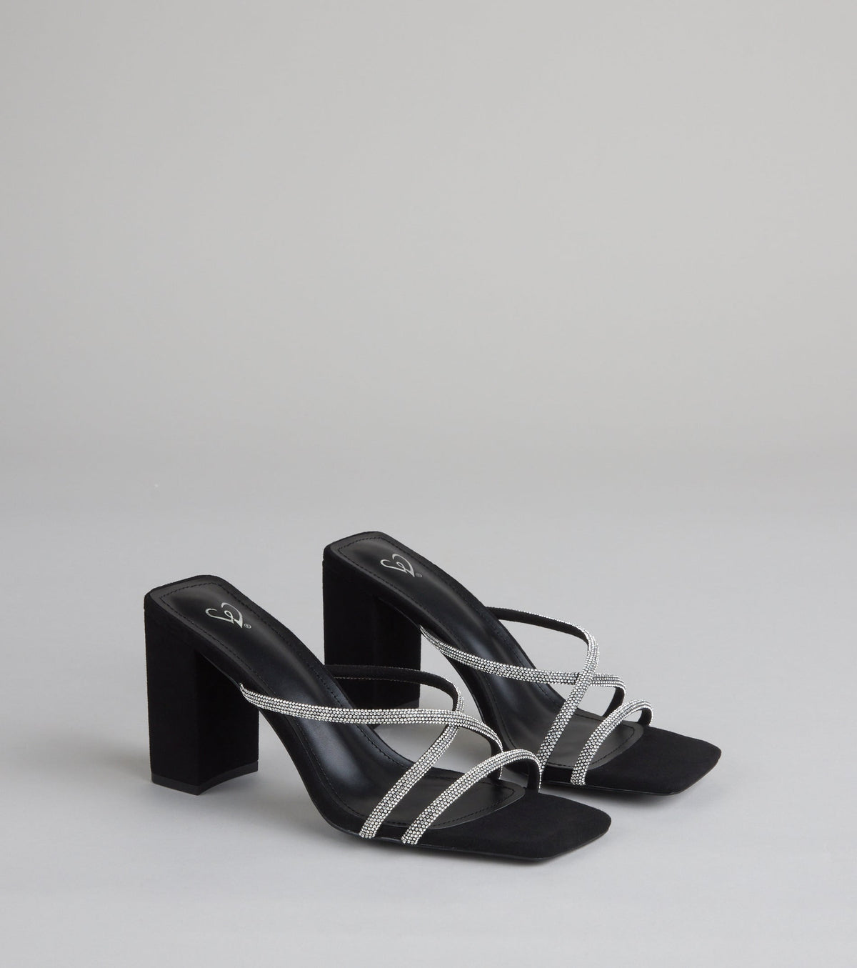 Strut Strategy Rhinestone Strappy Mules