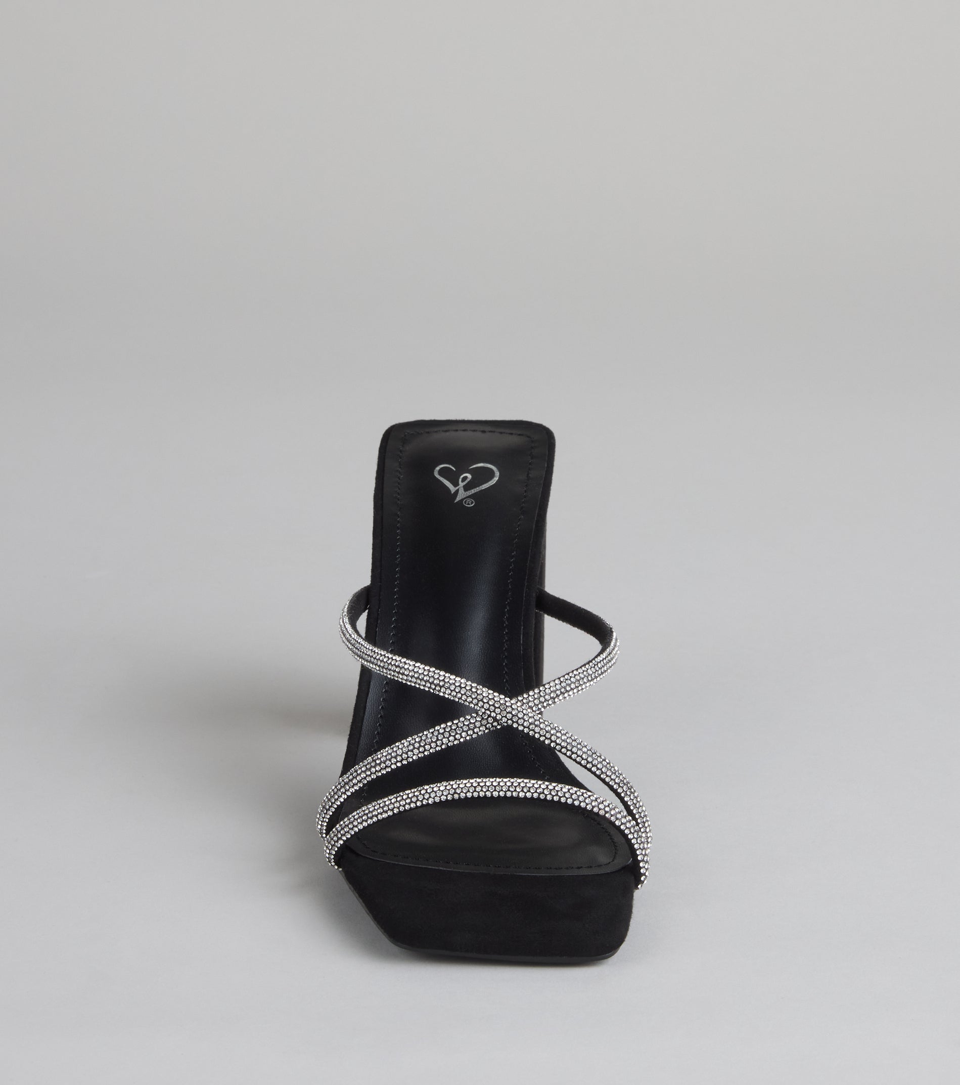 Strut Strategy Rhinestone Strappy Mules