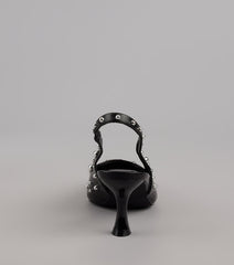 Edge Play Studded Slingback Pumps