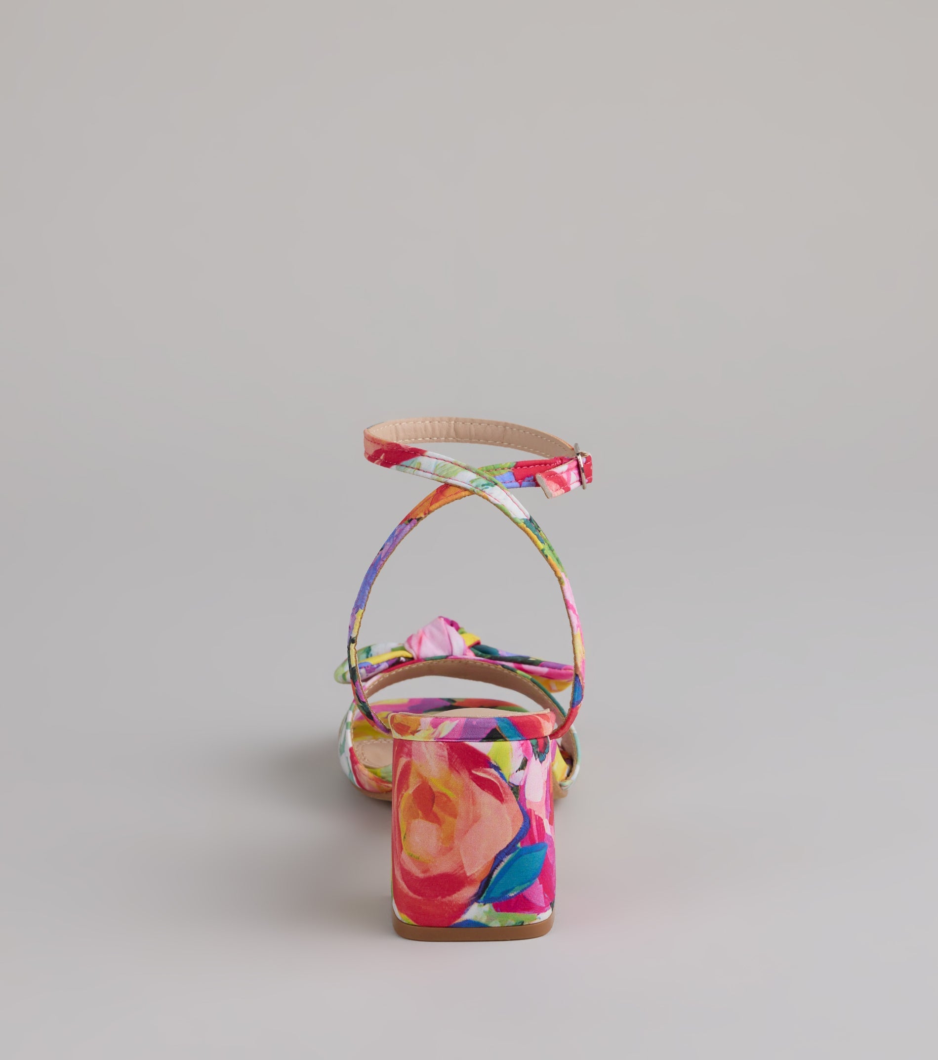 Floral Moment Bow Block Heels