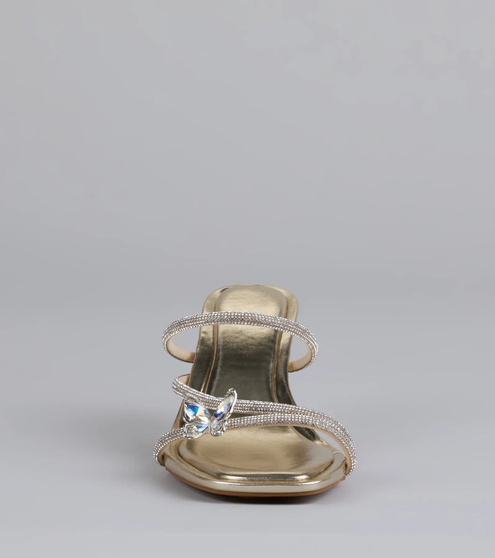 Butterfly Kisses Rhinestone Metallic Heels