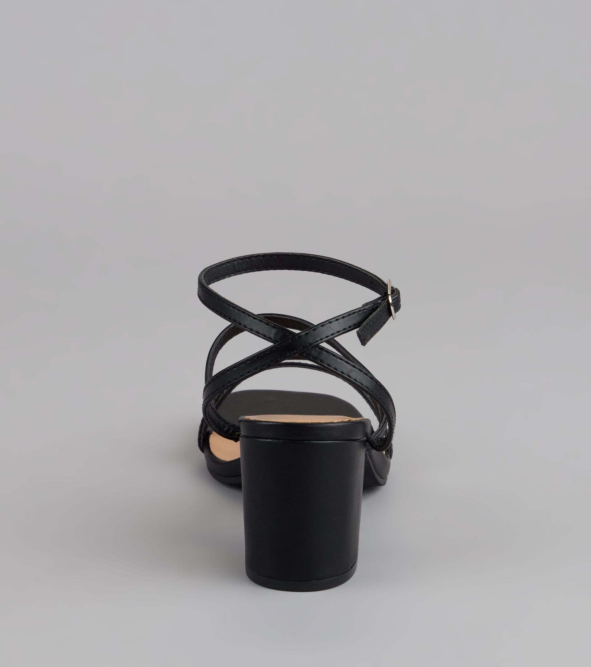 Sleek Steps Strappy Wide Fit Block Heels