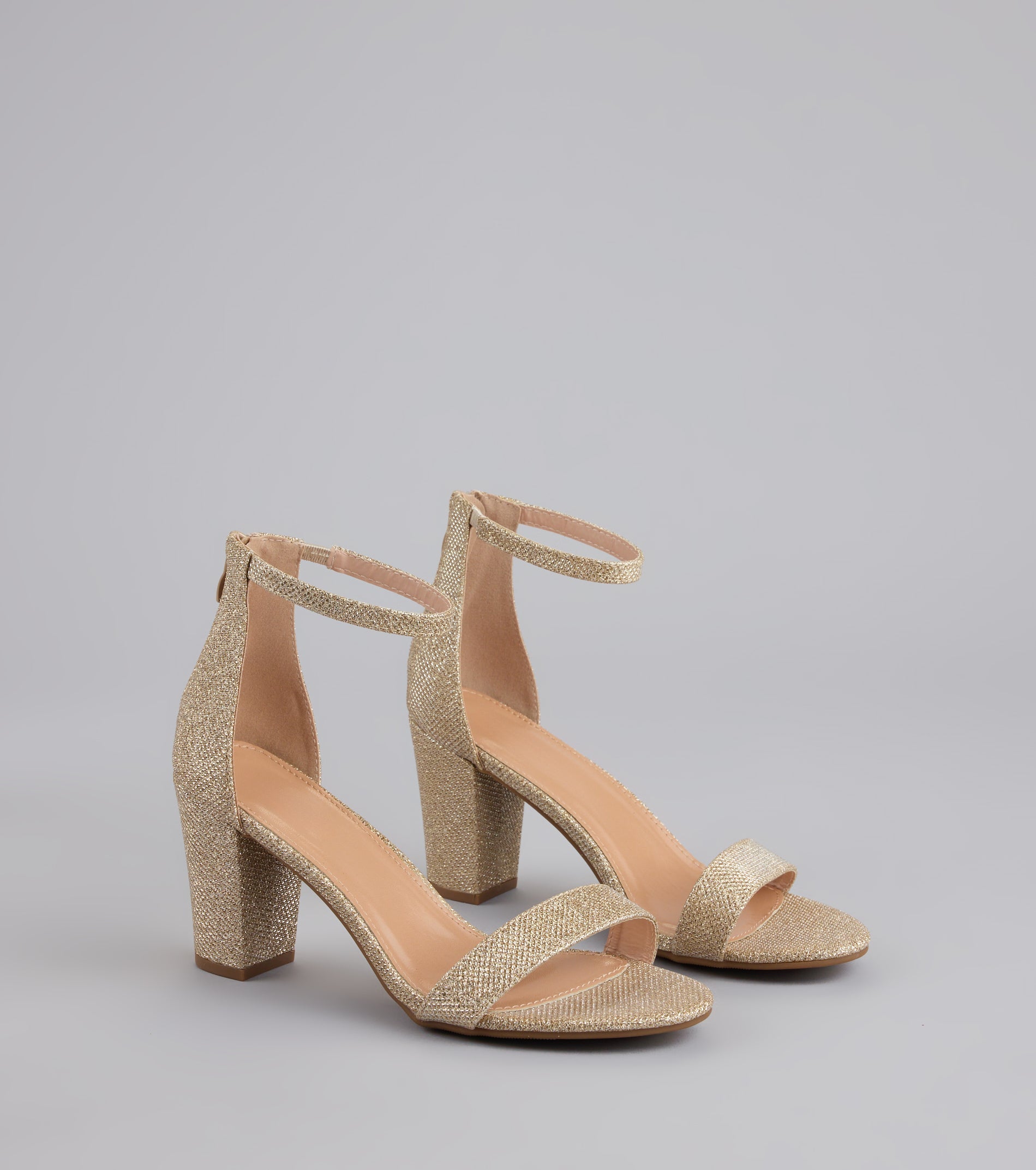 Cue The Compliments Glitter Block Heels