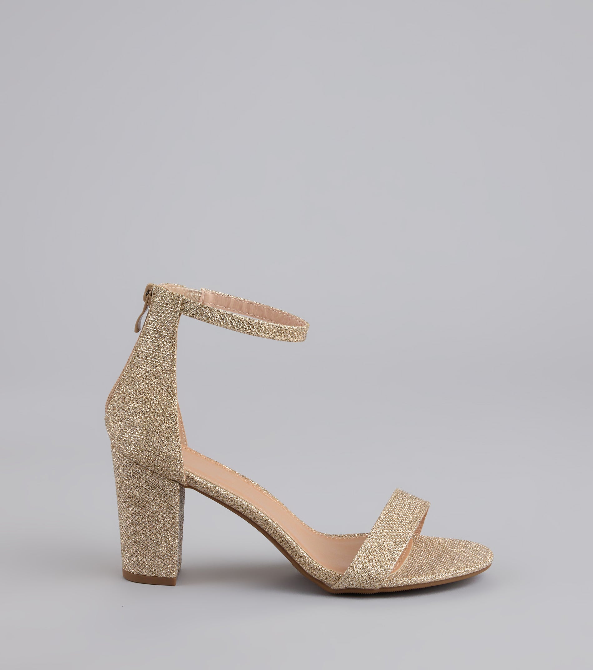 Cue The Compliments Glitter Block Heels