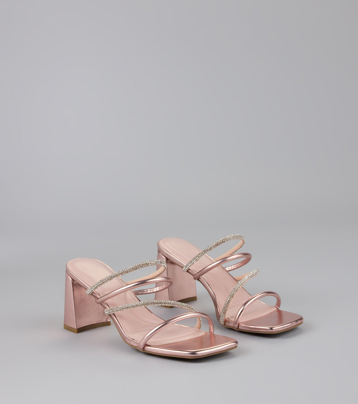 Strut In Style Rhinestone Block Heels